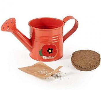 Kit de jardinage : Mini arrosoir Rouge et SES graines de Coquelicot