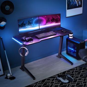 Tectake - Escritorio eléctrico y ajustable en altura Hemingway | 130 x 67,2 x 72-121 cm | Sin escalonamientos | Diseño moderno y elegante | Amplio espacio para las piernas | Tablero de aspecto carbón