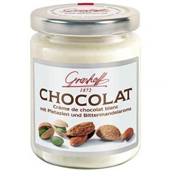 Crema de chocolate blanco con pistacho y almendra 250gr. Grashoff