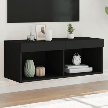 Soporte de TV con luces LED negro 80x30x30 cm Vidaxl