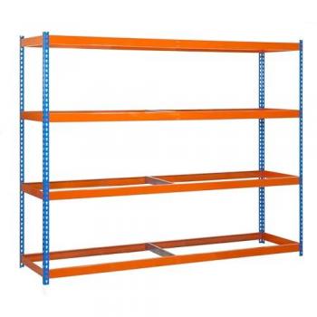 Estantería metálica SIMONFORTE 1806-4 AZUL/NARANJA - 450100045201864 - Simon Rack, Kit Simonforte 1806 – 4, sin estantes, azul – naranja