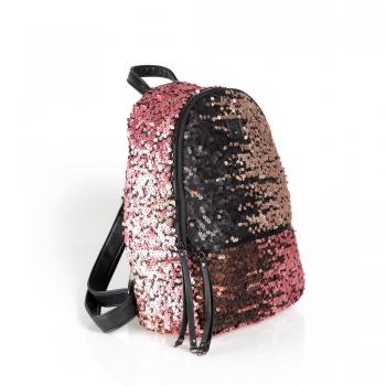 VENCA Mochila con lentejuelas y tiras regulables mujer by VencaStyle - 016604,ROSA/MARRÓN,UNICA