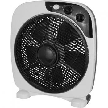 Ventilador de Sobremesa FABRILAMP Borja Blanco/Negro 45W con Temporizador, Potencia 45W y Diseño Compacto