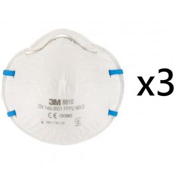 Mascarilla FFP2 3M 8810 sin Válvula - Paquete de 3 Unidades