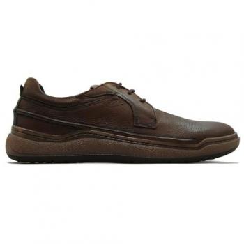Zapatos Deportivos de Piel Marrón con Cordones Fluchos 2033 para Hombre, Talla 41, Plantilla Extraíble y Suela de Goma