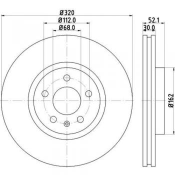 Disco de freno HELLA PRO 8DD 355 117-191, ventilado, recubierto, diámetro 320mm, grosor 30mm para AUDI Q5, A4 B8 Avant y A5 B