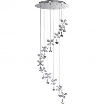 Suspensión Aviva 12 Bombillas 4000K LED cromo pulido / cristal