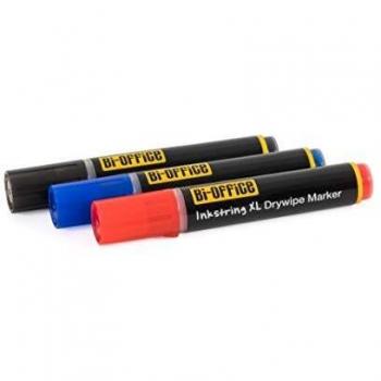 Bi-Office PE4004 - Marcador de 3 piezas con punta redonda en negro, azul y rojo