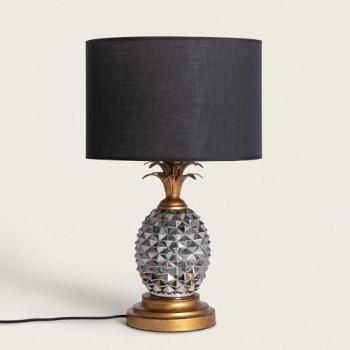 Lámpara de Mesa Samoa de Metal y Tela - Decoración Moderna para Salón, Habitación y Dormitorio