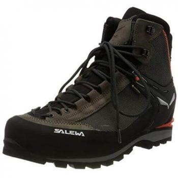 Salewa Botas de Alpinismo Crow GORE-TEX para Hombre, Color Gris, Talla 40, Material Cuero, Diseño Negro y Naranja