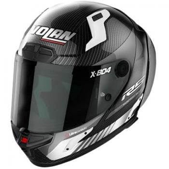 Nolan Casco Integral X-804 RS Ultra Carbon Blanco, Negro y Hot Lap 012 S