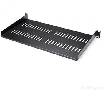 StarTech.com 1U Vented Server Rack Cabinet Shelf - 10in Deep Fixed Cantilever Tray - Rackmount Shelf for 19 AV/Data/Network Equipment Enclosure with Cage Nuts & Screws - 44lbs capacity