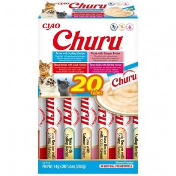 Delicioso Churu de Atún con Marisco en Textura Cremosa - Pack de 20 Tubos de 14g