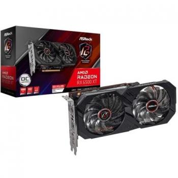 Asrock Radeon RX 6500 XT Phantom Gaming 4GB OC GDDR6 Graphics Card, RDNA2, AMD FidelityFX, 1024 Streams, 2820MHz Boost