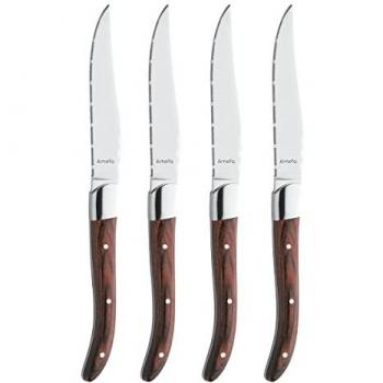 Conjunto de 4 Cuchillos para Steak Amefa Royal Marrón en Caja de Madera