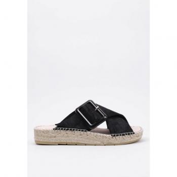 Zapatos de esparto plano para mujer MACARENA BETY41 color negro, talla 37
