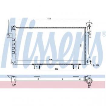 Radiador de refrigeración del motor NISSENS 623556