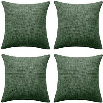 Amazon Brand - Umi Fundas de Cojin Impermeable Protegedor 4 Piezas 40x40cm Verde