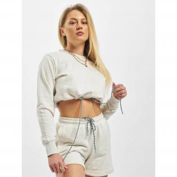 Urban Classics Women's Light Grey Oversized Cropped Crewneck Sweatshirt