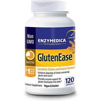 ENZYMEDICA - GlutenEase (120 Capsules) | Food Intolerance Digestive Enzymes Supplements | Gluten Digestive Enzymes Blend, Nutrient Supplements, Gut Health Supplement, Easy Digest, Vegan, Dairy Free