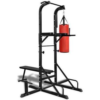 vidaXL Power Tower with Sit-up Bench and Boxing Bag