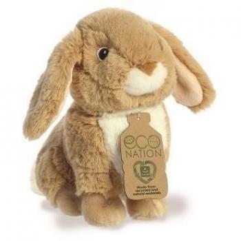 Peluche Eco Nation Conejo de Orejas Caídas - Peluche reciclado, suave al tacto, hecho con materiales sostenibles, diseño adorable y ecológico