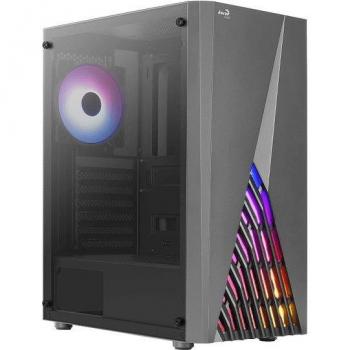 Gabinete Gamer Aerocool Delta V1, Midi Tower, Lateral de Vidrio Templado, Compatible con ATX/MicroATX/MiniITX, Color Negro