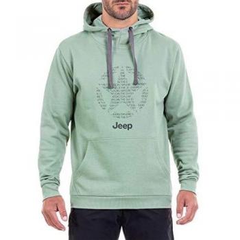 Jeep Star Allover J8w - Sudadera con Capucha para Hombre, otoño/Invierno, Star Allover J8W - Caña de Pescar, Hombre, Color Verde Claro/Gris Oscuro., tamaño Medium