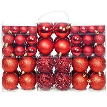 vidaXL 100 Piece Christmas Ball Set 3/4/6 cm Red