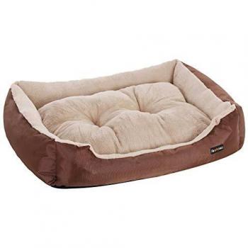FEANDREA Cama para Perro, Sofá para Perro, 65 x 55 x 20 cm, Marrón PGW03Z