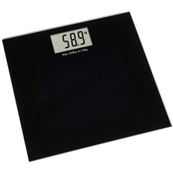 TFA Dostmann Báscula digital Step Plus, hasta 200 kg, diseño sencillo, negro, plástico, superficie