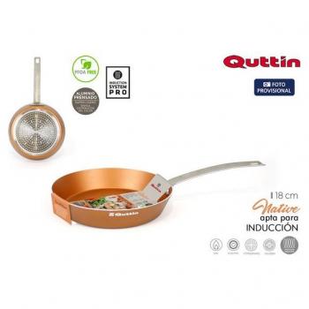 Sartén de 18cm de aluminio prensado con mango de acero inoxidable para inducción Native Quttin.