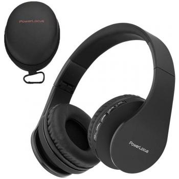 PowerLocus P1 – Auriculares Bluetooth inalambricos de Diadema Cascos Plegables, Casco Bluetooth con Sonido Estéreo con Conexión a Bluetooth Inalámbrico y Audio Cable para Movil, PC, Tablet - Negro