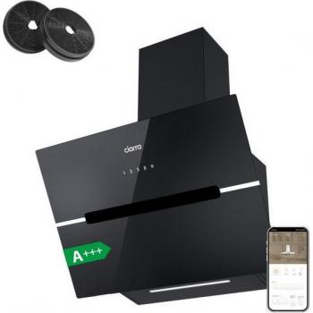 Campana Extractora de Pared Inclinada 60 cm A+++ 650 m³/h con Control Táctil y Wi-Fi, Color Negro Ciarra CD6736FB
