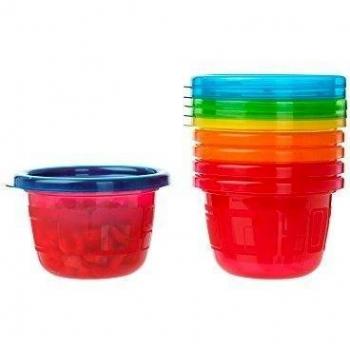 The First Years Y1301MP - Pack de 7 recipientes con tapa para alimentos, 133 ml