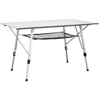 Uquip Variety L Aluminium Table for Camping or Garden - Height Adjustable - Large Size - 120 x 70cm