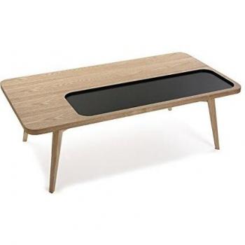 Versa 21090009 Mesa centro Argos Madera y Negro, 110x6035cm, Café, Salón