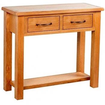 vidaXL Mesa de Material Roble Auxiliar con Dos Cajones Dimensiones 83x30x73cm