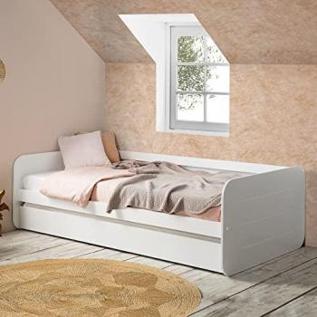 Cama Nido con Arrastre MDF Blanco 90x190cm