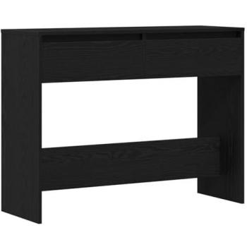 Mesa Consola de Roble Negro 100 x 35 x 76.5 cm con Cajón, Madera Engineered, Diseño Moderno y Estrecho para Entrada o Sala de Estar
