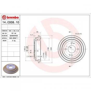 Tambor de freno BREMBO 14.C008.10