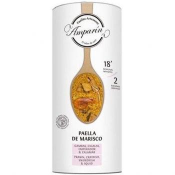 Amparín - Paella de marisco con gambas, cigalas, emperador y calamar 2 raciones