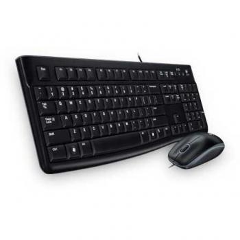 Logitech MK120 Combo Teclado y Ratón con Cable para Windows, Ratón Óptico con Cable, Conexión USB Plug and Play, Cómodo, Tamaño Normal, PC/Portátil, Disposición Rusa, Negro