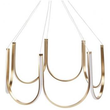 Lámpara de Araña LED Elegante de Aluminio Dorado con Cristales - Modelo Perqueno