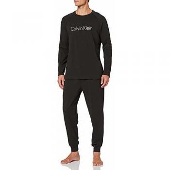 Calvin Klein Knit L/s Pant Set Pantalones térmicos, Negro