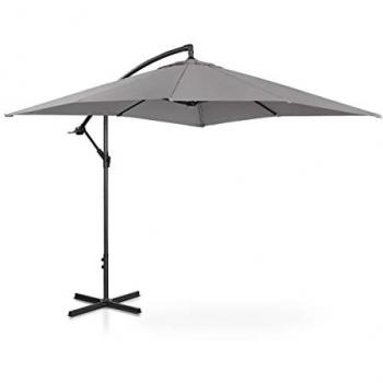 Sombrilla de jardín cuadrada inclinable 250 x 250 cm gris oscuro UPF 50+