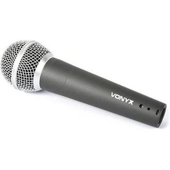 Micrófono Dinámico Profesional Vonyx DM58 con Cable de 5m - Metal Negro