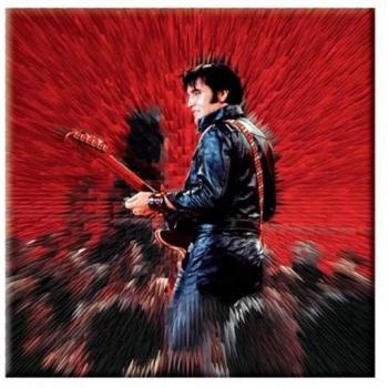 Imán de nevera Elvis Presley Shine Rojo/Negro Tamaño Único