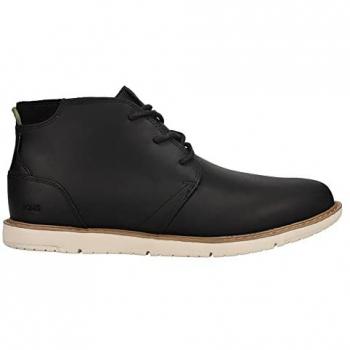 TOMS Men's Water Resistant Black Leather Chukka Boots - Size 9 UK / EU 43