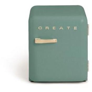 Frigorífico Retro Compacto 48L Eco Amigable Verde con Maneta Oro